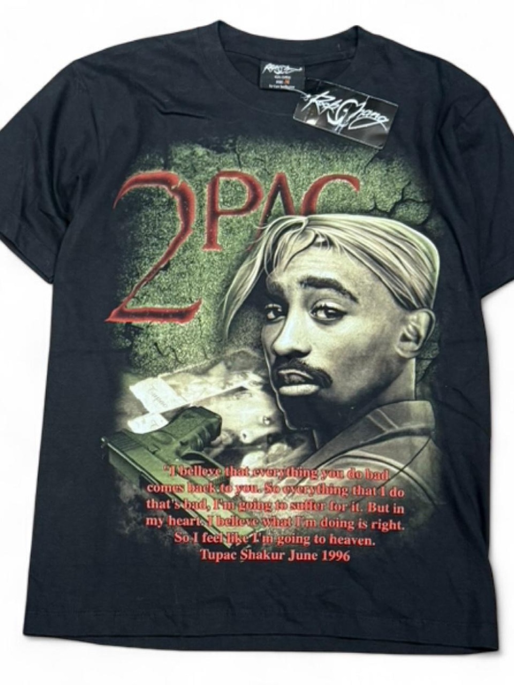 Vintage 90s 2Pac Deadstock AOP Rap Graphic Tee